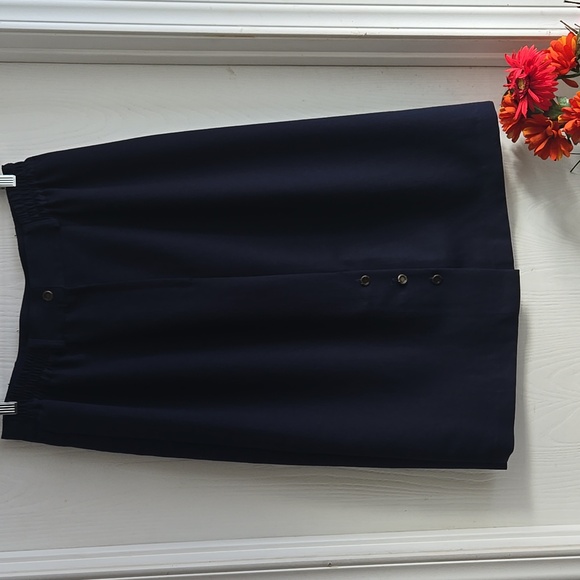 1980s Vintage Navy Skirt Addition Elle - Picture 5 of 13